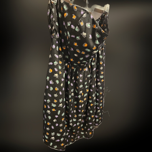 Torrid Plus Size Dress 4x Tube Top No Sleeve Black Multi Colored Leopard Cheetah - Picture 4 of 14